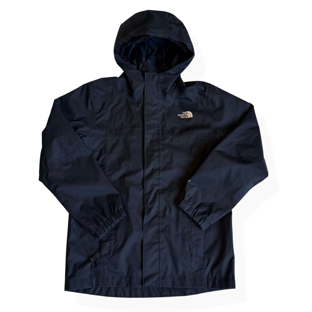 The North Face Boys Small 7/8 Black DryVent Hooded Rain Jacket Waterproof